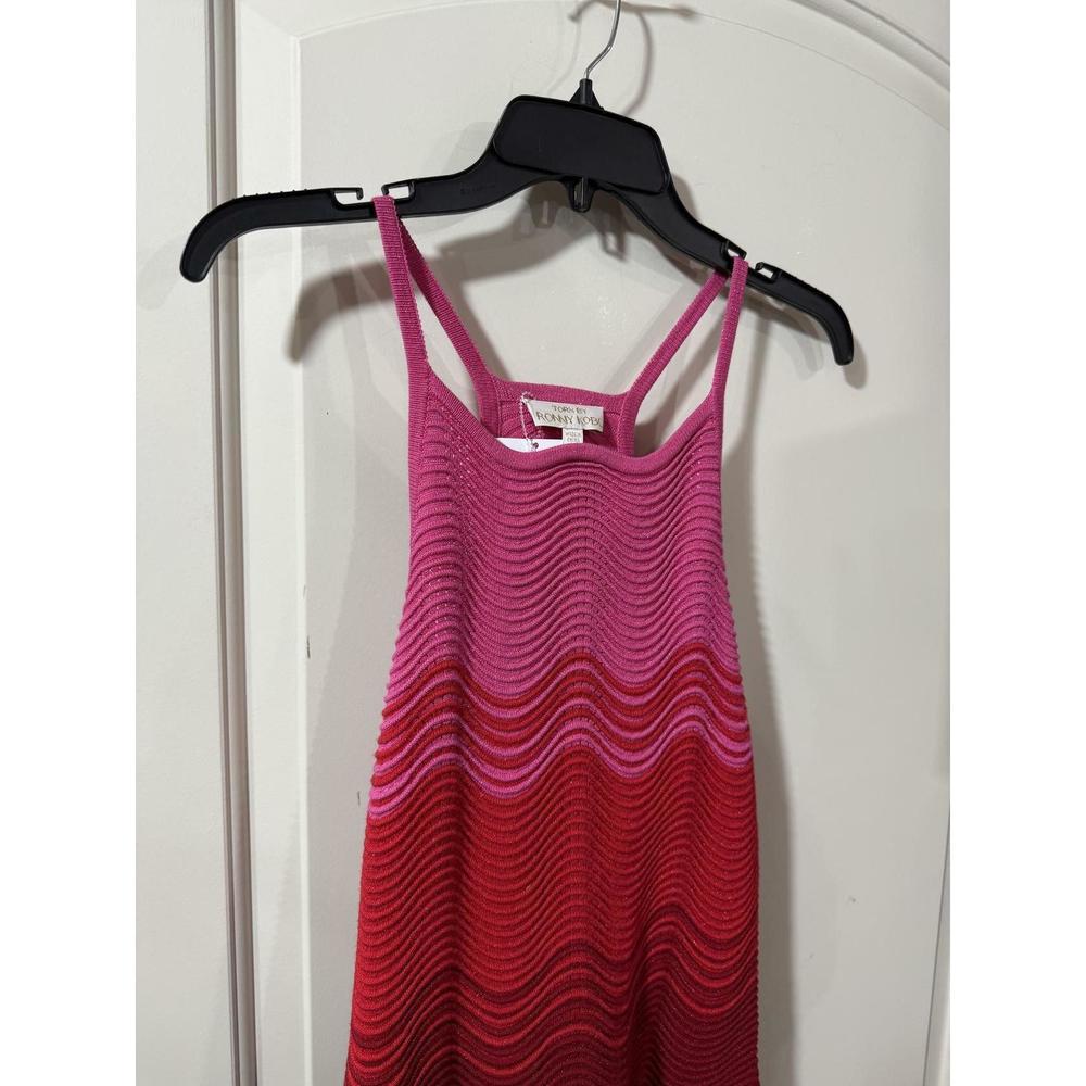Torn By Ronny Kobo Hope Knit Dress Pink Red Metallic Halterneck L NWOT - Picture 5 of 6